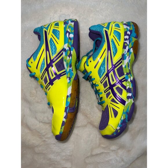 ASICS Gel Flashpoint Women’s Volleyball Shoes – Size 9 – Yellow/Purple/Blue - Picture 4 of 8
